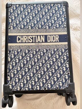 Dior Navy and Cream Signature Jacquard Panel Travel CarryOn